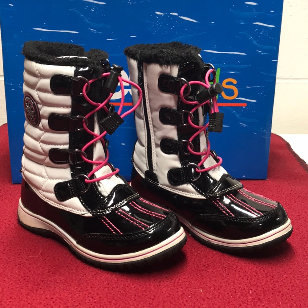 Totes kids Kylie Black & White Winter Boots Sz 13